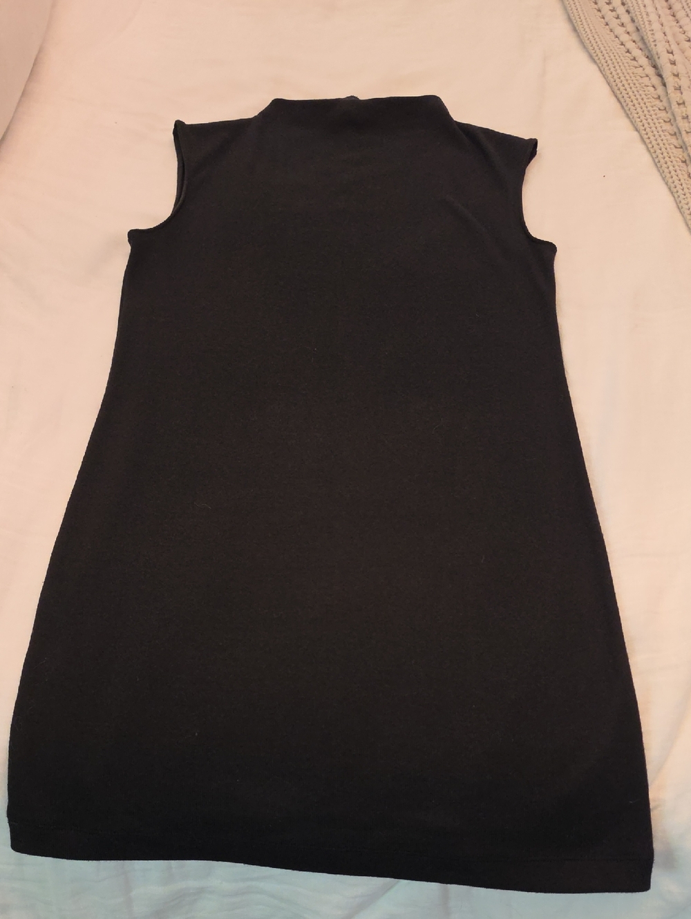 Navy Black Petite Sleeveless Sweater Dress Mock Neck
